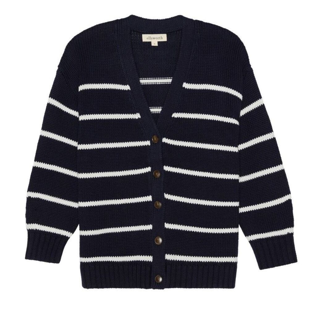 New Ellsworth + Ivey ELIZABETH KNIT CARDIGAN Navy